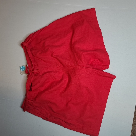 Boden paperbag waist linen cotton shorts NWT red - Picture 2 of 4